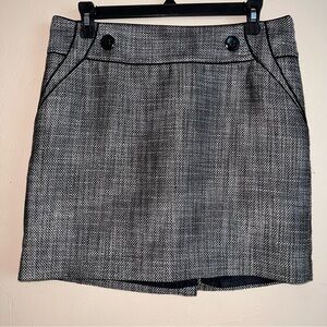 The Limited Tweed Skirt with Pockets, Women’s Size 6, Black & White Metallic